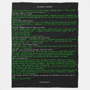 The Hacker's Manifesto Fleece Blanket