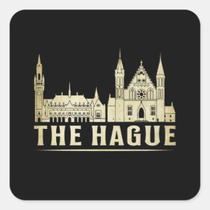 The Hague City Cityscape Skyline Trip Funny Gift Square Sticker