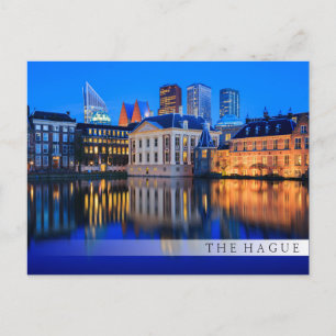 The Hague skyline at blue hour bar postcard