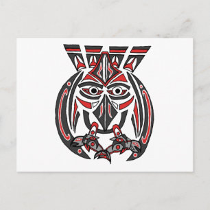 The Haida Raven and the Salmon Postcard