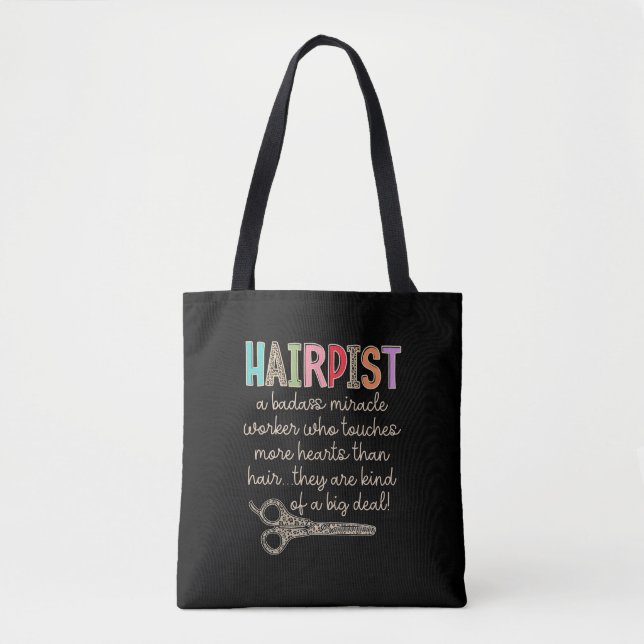 The Hairapist Hairdresser Definition Funny Hair St Tote Bag (Front)