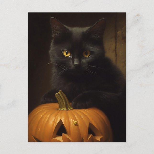 The Halloween Cat Postcard (Front)