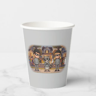 The Halloween Racoon Bandits Paper Cups