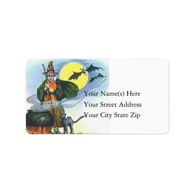 The Halloween Witch Vintage Address Label (Front)