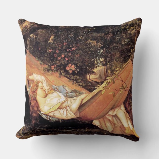 “The Hammock” by Gustave Courbet Cushion (Front)
