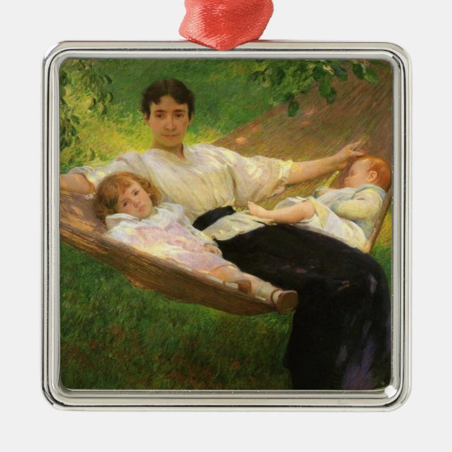 The Hammock (by Joseph DeCamp) Metal Tree Decoration (Front)