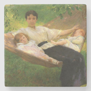 The Hammock (by Joseph DeCamp) Stone Coaster