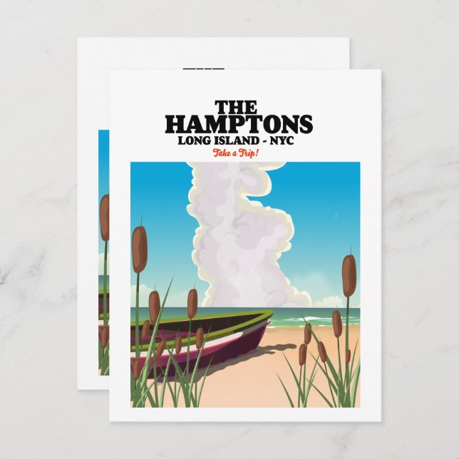 The Hamptons Long island NYC, travel poster. (Front/Back)