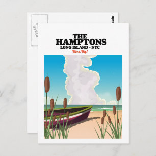 The Hamptons Long island NYC, travel poster. Postcard