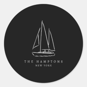 The Hamptons New York Yacht Club Sailing Souvenir Classic Round Sticker