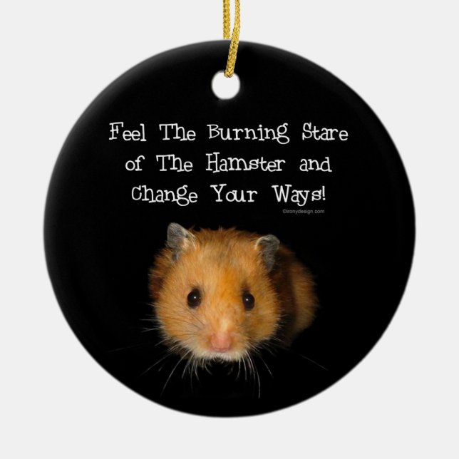 The Hamster Ceramic Tree Decoration (Front)