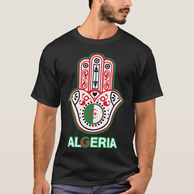 The hand of fatma ELKHAMSSA and the Algerian flag T-Shirt (Front)