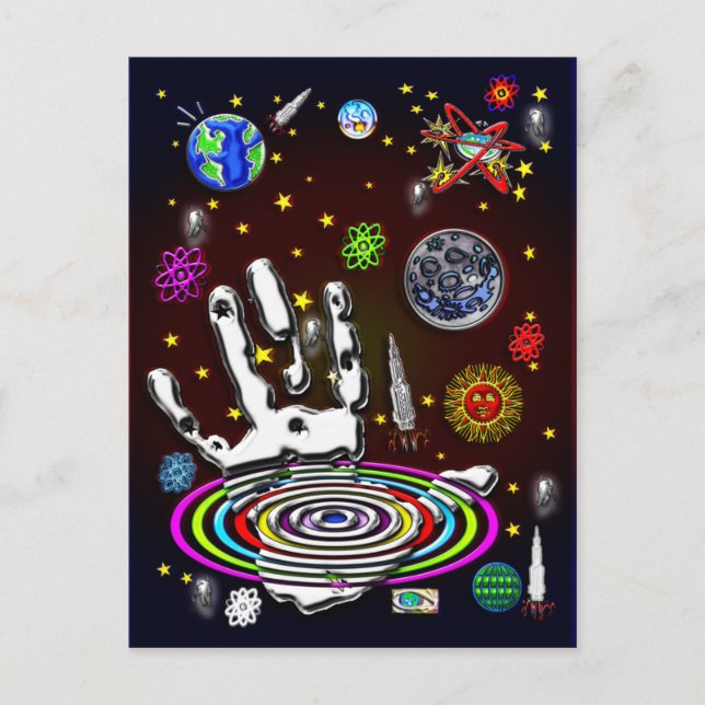 The Hand of Humanity in Space Postcard (Front)