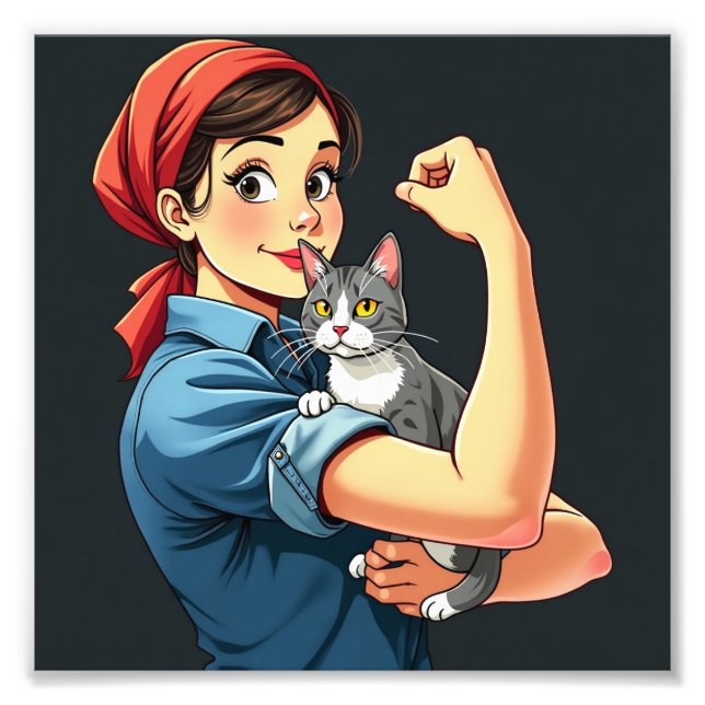 The handsome cat owner photo print (Front)