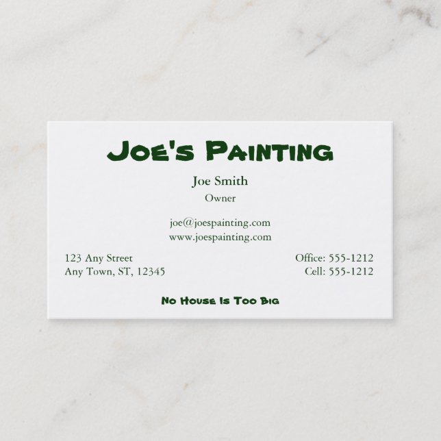 The Handyman Business Card (Front)