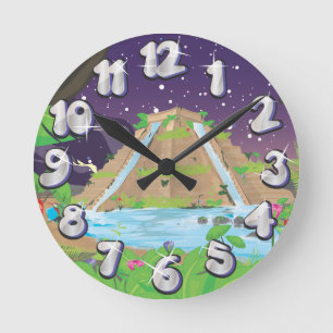 The Hanging Gardens of Babylon Round Clock