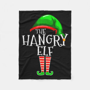 The Hangry Elf Family Matching Group Christmas Fun Fleece Blanket