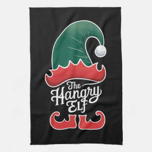 The Hangry Elf Family Matching Group Christmas Tea Towel