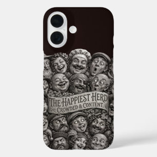 The Happiest Herd Crowded & Content Carved Faces P iPhone 16 Case