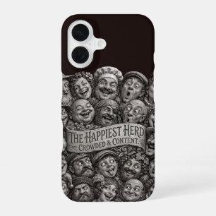 The Happiest Herd Crowded & Content Carved Faces P iPhone 16 Case