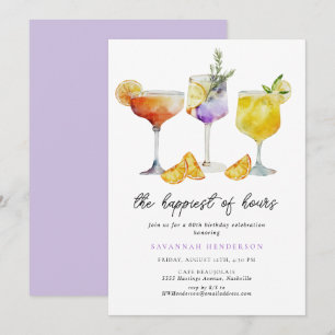 The Happiest Of Hours 60th Fun Birthday Party  Invitation