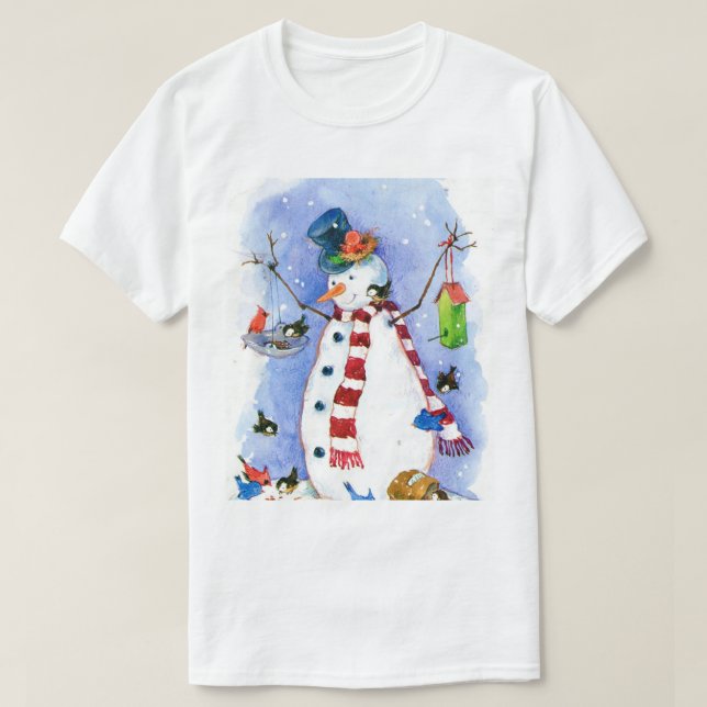 The Happiest Snowman T Shirt (Design Front)