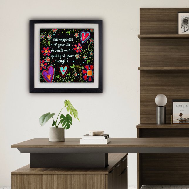 The Happiness of Your Life Quote Inspirivity Photo Print (Pretty floral Life quote poster by Inspirivity)