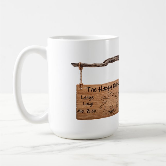 The Happy Beholder Tavern Sign Mug (Left)