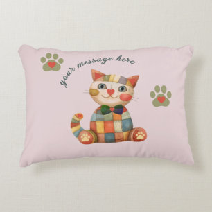 The Happy Cat Colourful Patchwork Custom Decorative Cushion