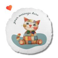 The Happy Cat Colourful Patchwork Unique