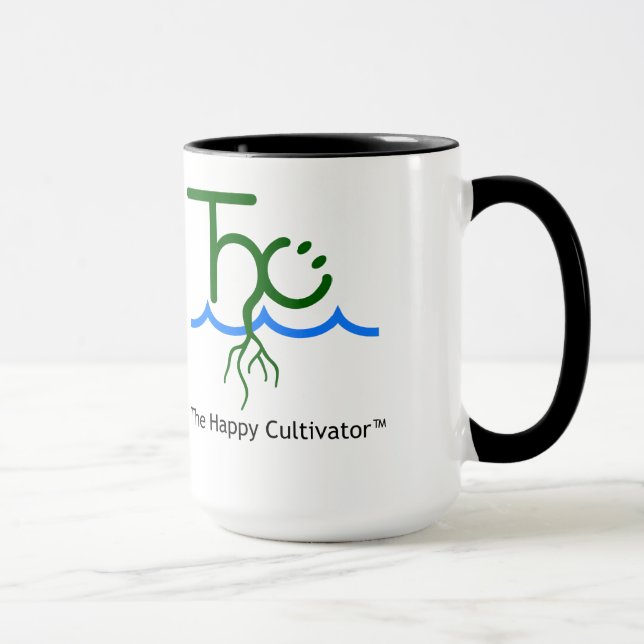 The Happy Cultivator™ logo and name 15oz mug (Right)