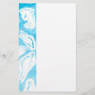 The Happy Dolphins blue fun drawing by FabSpark Stationery
