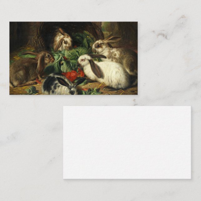 The Happy Family of Rabbits by Alfred Barber Business Card (Front/Back)