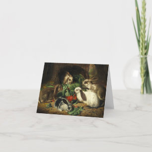 The Happy Family of Rabbits by Alfred Richar Thank You Card
