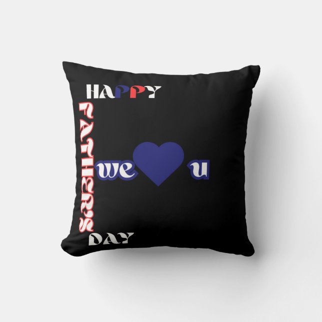 The "Happy Father's Day F-Formation" Throw Pillow (Front)