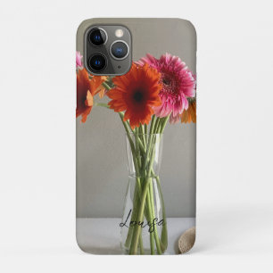 The Happy Gerbera Colorful Flower +Custom Name Case-Mate iPhone Case