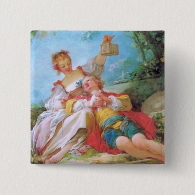 The Happy Lovers Valentine Holiday Button (Front)