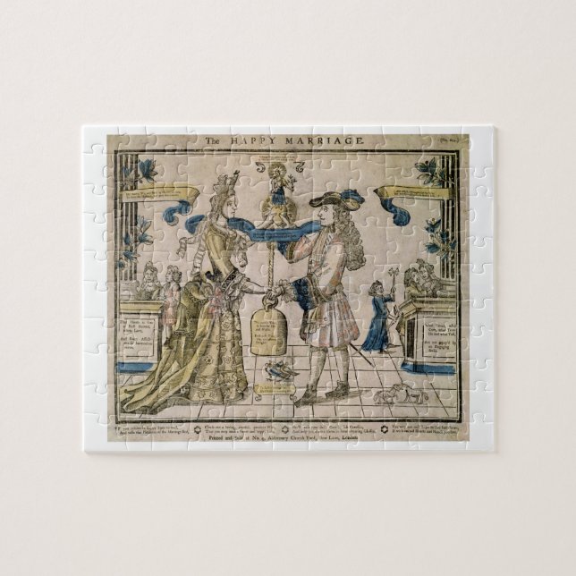 The Happy Marriage (stencil coloured woodcut) Jigsaw Puzzle (Horizontal)