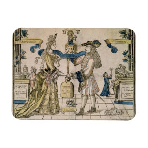 The Happy Marriage (stencil coloured woodcut) Magnet