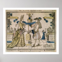 The Happy Marriage (stencil coloured woodcut)