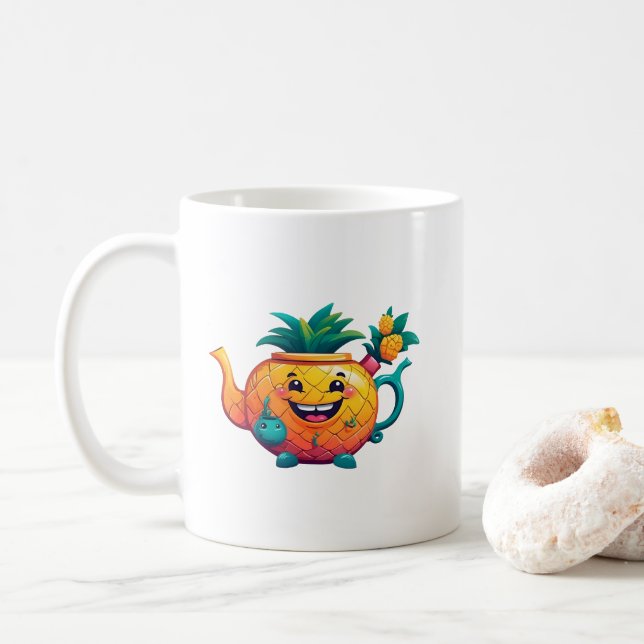 The Happy & Prosperous Pineapple Teapot Coffee Mug (With Donut)