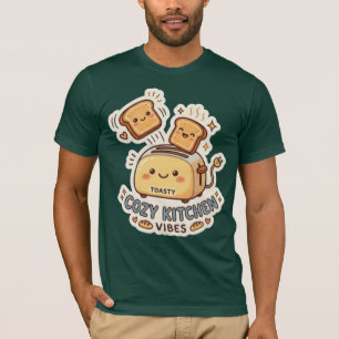 The Happy Toaster   Quirky Breakfast Sticker Tee