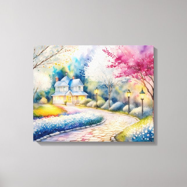 The Happy Village  Canvas Print (Front)