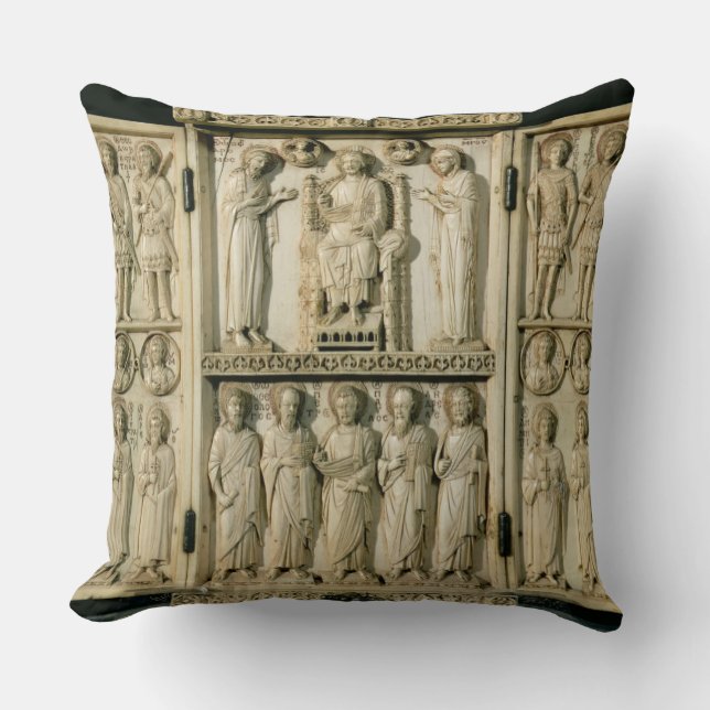The Harbaville Triptych depicting Christ Enthroned Cushion (Front)