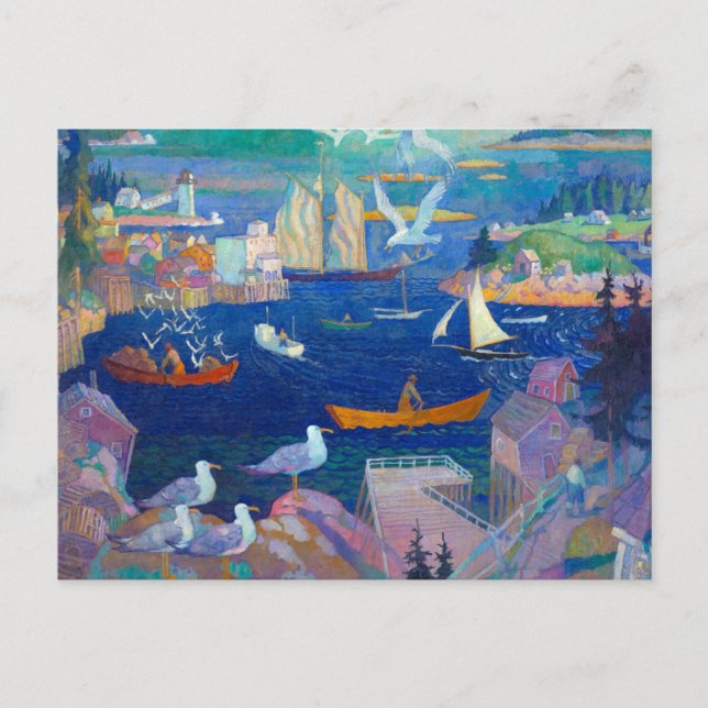 The Harbour at Herring Gut, 1925 by N. C. Wyeth Postcard (Front)