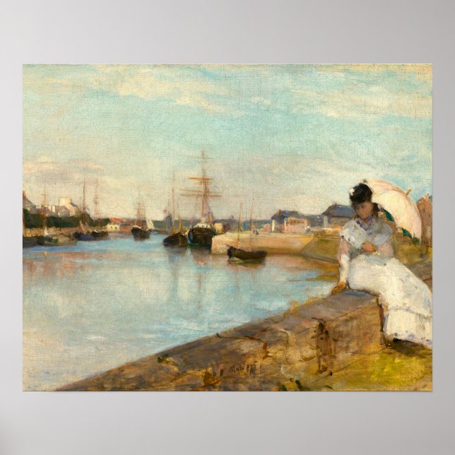The Harbour at Lorient by Berthe Morisot Poster (Front)