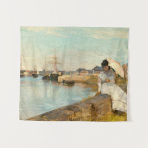 The Harbour at Lorient by Berthe Morisot Tapestry
