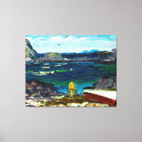 The Harbour, Monhegan Coast, Maine painting,