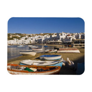 The harbour town with colourful fishing boats magnet