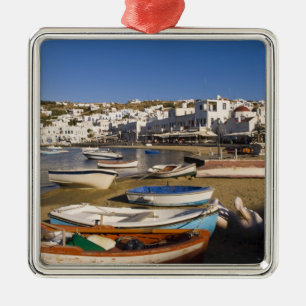 The harbour town with colourful fishing boats metal tree decoration